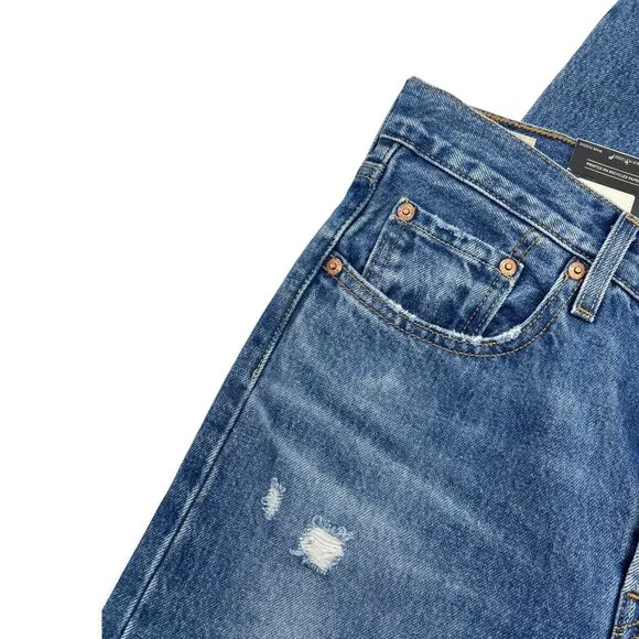 NWT Levi's 501 High Rise Straight Leg Jeans Dark Wash Quality Denim - Picture 5 of 6